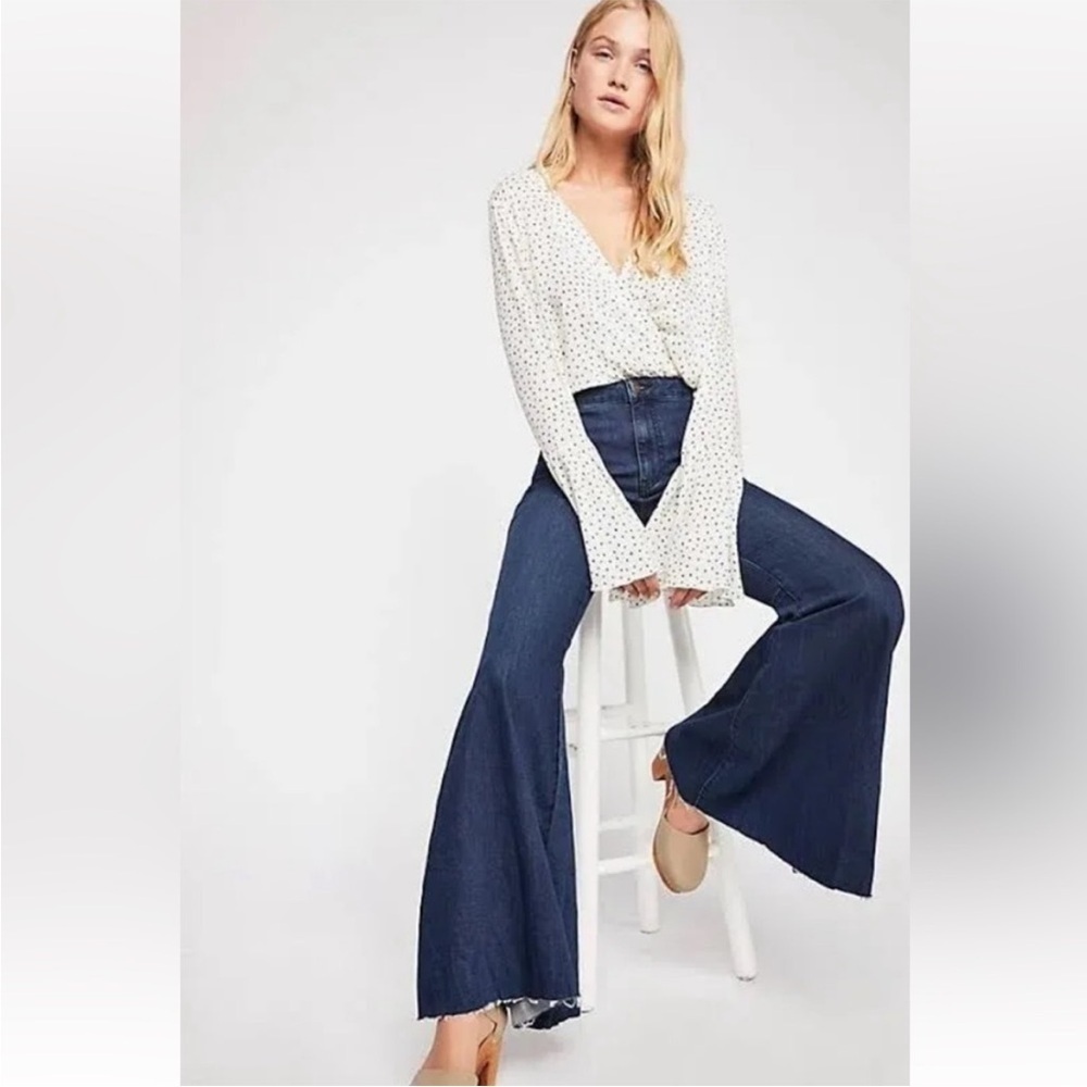 Free People Dark Blue Flare Jeans